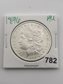 1896 AU Morgan Silver Dollar Coin
