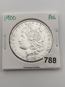 1900 AU Morgan Silver Dollar Coin