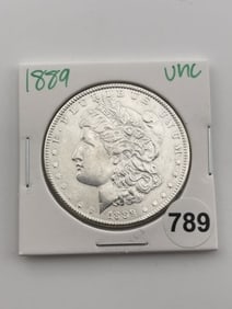 1889 AU Morgan Silver Dollar Coin