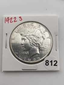 1922 S Peace Silver Dollar Coin
