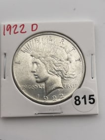 1922 D Peace Silver Dollar Coin