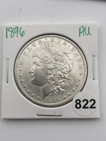 1896 AU Morgan Silver Dollar Coin