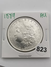 1889 AU Morgan Silver Dollar Coin