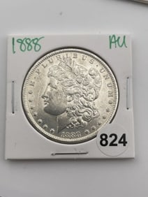1888 AU Morgan Silver Dollar Coin