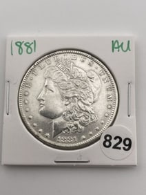 1881 AU Morgan Silver Dollar Coin