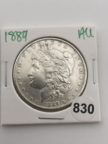 1889 AU Morgan Silver Dollar Coin