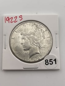 1922 S Peace Silver Dollar Coin