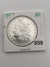 1897 AU Morgan Silver Dollar Coin