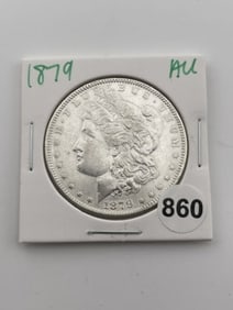 1879 AU Morgan Silver Dollar Coin