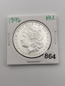 1896 AU Morgan Silver Dollar Coin