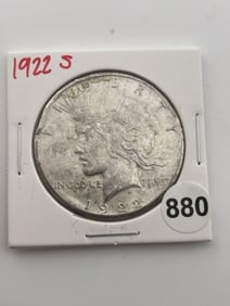 1922 S Peace Silver Dollar Coin