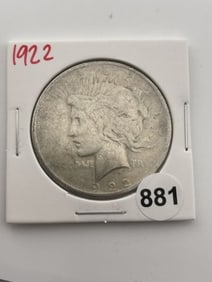 1922 Peace Silver Dollar Coin
