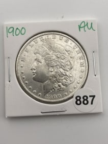 1900 AU Morgan Silver Dollar Coin