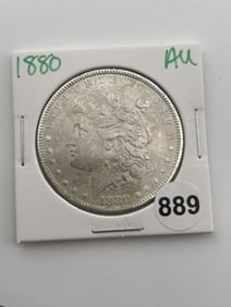 1880 AU Morgan Silver Dollar Coin