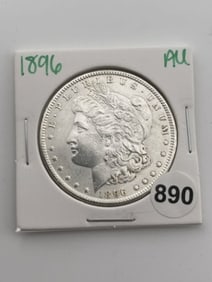 1896 AU Morgan Silver Dollar Coin