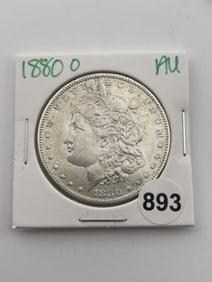 1880 O AU Morgan Silver Dollar Coin