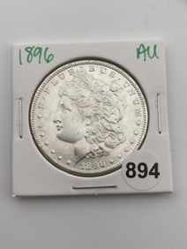 1896 AU Morgan Silver Dollar Coin