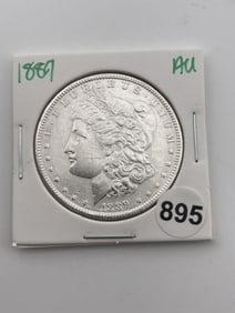 1889 AU Morgan Silver Dollar Coin