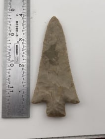 3 & 7/8" Serated Hardin Indian Artifact Arrowhead
