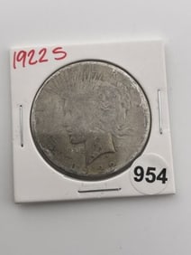 1922 S Peace Silver Dollar Coin