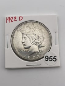 1922 D Peace Silver Dollar Coin
