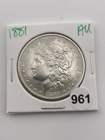 1881 AU Morgan Silver Dollar Coin