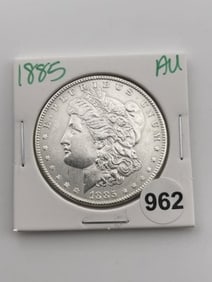 1885 AU Morgan Silver Dollar Coin
