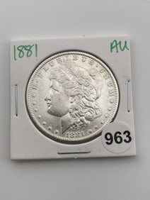 1881 AU Morgan Silver Dollar Coin