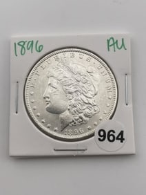 1896 AU Morgan Silver Dollar Coin