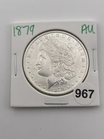 1879 AU Morgan Silver Dollar Coin