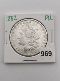 1882 AU Morgan Silver Dollar Coin
