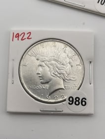 1922 Peace Silver Dollar Coin