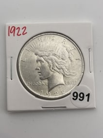 1922 Peace Silver Dollar Coin
