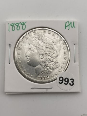 1888 AU Morgan Silver Dollar Coin: All coins have been Sigma tested for authenticity. Please bid with confidence. KEY WORDS: INDIAN ARTIFACT ARTIFACTS ARROWHEAD ARROWHEADS NATIVE AMERICAN MISSISSIPPIAN QUAPAW CADDO POTTERY COINS MORGAN