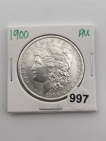 1900 AU Morgan Silver Dollar Coin