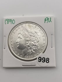 1890 AU Morgan Silver Dollar Coin