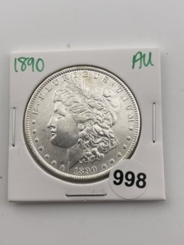 1890 AU Morgan Silver Dollar Coin: All coins have been Sigma tested for authenticity. Please bid with confidence. KEY WORDS: INDIAN ARTIFACT ARTIFACTS ARROWHEAD ARROWHEADS NATIVE AMERICAN MISSISSIPPIAN QUAPAW CADDO POTTERY COINS MORGAN