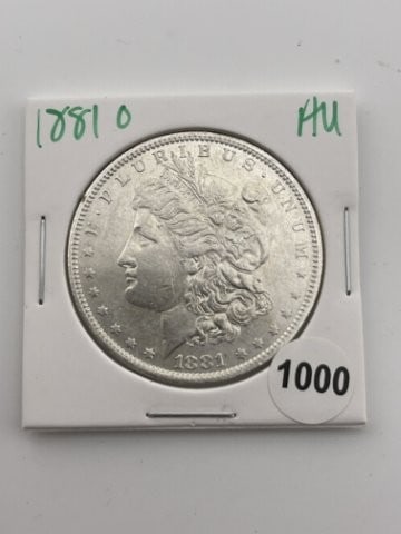 1881 O AU Morgan Silver Dollar Coin: All coins have been Sigma tested for authenticity. Please bid with confidence. KEY WORDS: INDIAN ARTIFACT ARTIFACTS ARROWHEAD ARROWHEADS NATIVE AMERICAN MISSISSIPPIAN QUAPAW CADDO POTTERY COINS MORGAN