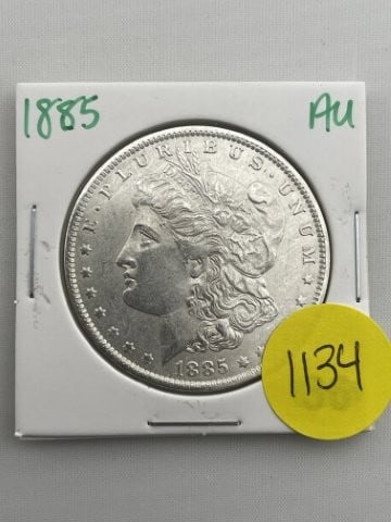 1885 AU Morgan Silver Dollar Coin (1 of 2)