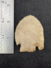 Castroville Base Tang Knife - rounded scraper style. Bell Co. Texas