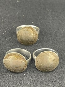 3 Indian Head Buffalo Rings