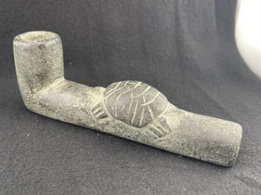 Turtle Effigy Stone Pipe Indian Artifact Arrowhead