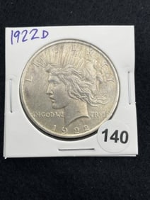 1922 D Peace Silver Dollar Coin