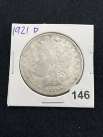 1921 D Morgan Silver Dollar Coin