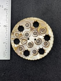 Engraved Shell Pendant Indian Artifact Arrowhead