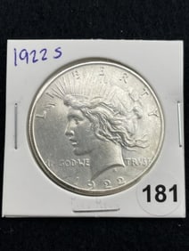 1922 S Peace Silver Dollar Coin