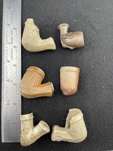 Group of Trade Pipes: KEY WORDS: INDIAN ARTIFACT ARTIFACTS ARROWHEAD ARROWHEADS NATIVE AMERICAN MISSISSIPPIAN QUAPAW CADDO POTTERY COINS MORGAN DOLLAR PEACE DOLLAR SILVER COINS. All coins have been Sigma tested for authent