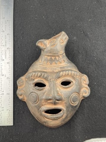 Pre-Columbian Pottery Mask Indian Artifact Arrowhead (1 of 5)