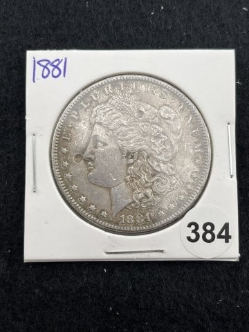 1881 Morgan Silver Dollar Coin: KEY WORDS: INDIAN ARTIFACT ARTIFACTS ARROWHEAD ARROWHEADS NATIVE AMERICAN MISSISSIPPIAN QUAPAW CADDO POTTERY COINS MORGAN DOLLAR PEACE DOLLAR SILVER COINS. All coins have been Sigma tested for authent