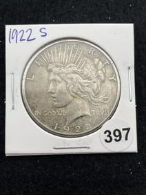 1922 S Peace Silver Dollar Coin